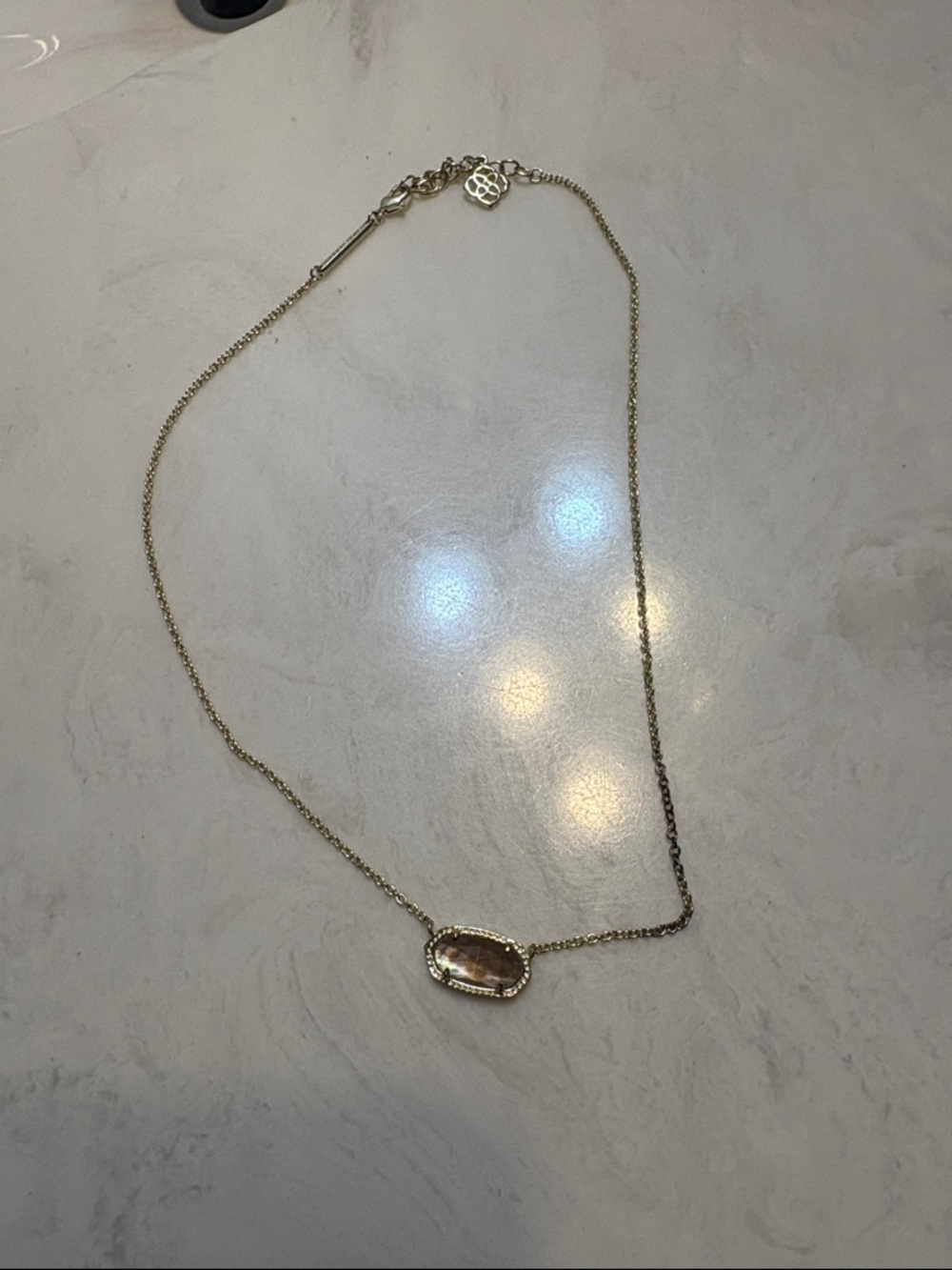 Kendra Scott Pendant Necklace with Brown Stone